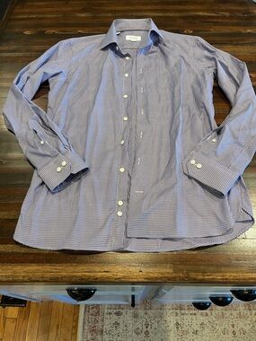 Eton Purple and White Micro-Check Men's Dress Shirt